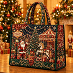 Christmas Theme Quilted Tote Bag