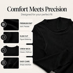 Women's Classic Crew Neck Ribbed Knit Top