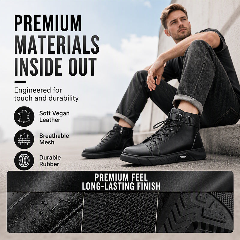 Men's Waterproof Genuine Leather Combat Boots