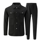 ⏰ 💖Black Friday Mega Deal – 50% off!💖✨Men's Casual Waffle Knit Jacket and Pants Set