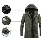 Men’s Plush Lined Winter Jacket with Multi Pockets