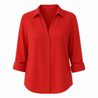 Women Elegant Casual Long Sleeve Button Up Blouse