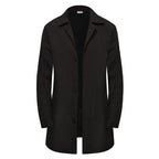 ✨Men's Minimalist Single-Breasted Mid-Length Coat – Clean Lines, Modern Fit, Everyday Elegance