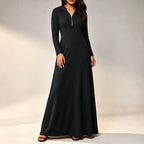 Women's Ribbed Knit Hooded Maxi Dress