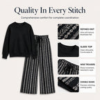 Women's Casual Crewneck Top & Printed Pants Set