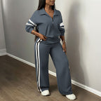 Women's Casual Sweatshirt and Wide-Leg Pants Set