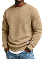 🔥Men's Thickened Jacquard Crewneck Sweatshirt – Relaxed Fit, Stylish Textured Design & Everyday Comfort for Chilly Fall and Winter Days!