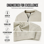🧶Ribbed Texture, Minimalist Style🧥 Men's Half-Zip Ribbed Sweatshirt – Knit Texture, Soft & Warm ✨