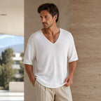 Men's Casual V-Neck Knit T-Shirt