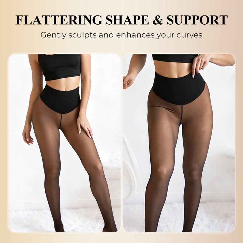 ❄️Form-fitting fleece leggings with a single seam✨Stay warm. Show off your perfect figure💕