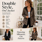 🐆Reversible Design, Two Looks in One🧥 Women's Reversible Leopard Print Hooded Jacket – Reversible & Leopard Print ✨