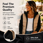 👜 50% off all women's fashion! ✨ Women's hooded quilted jacket with color blocks