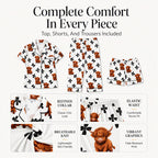 🐮 Women's Highland Cow Print 3-Piece Pajama Set ✨ – 50% OFF | Cozy Lounge & Sleepwear | Free Shipping 🚚✨