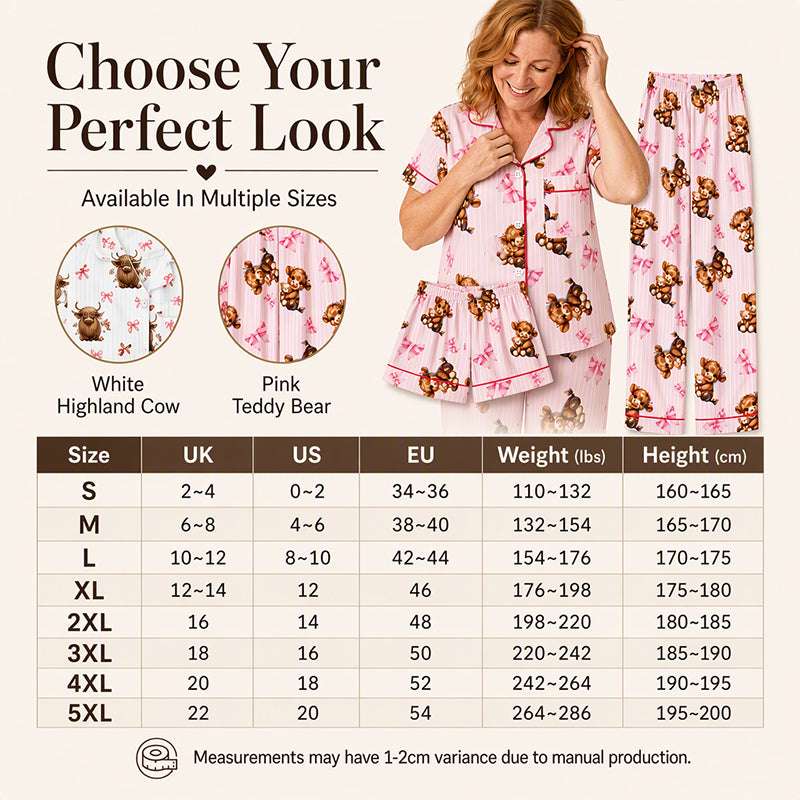 🐮 Women's Highland Cow Print 3-Piece Pajama Set ✨ – 50% OFF | Cozy Lounge & Sleepwear | Free Shipping 🚚✨