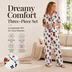 🐮 Women's Highland Cow Print 3-Piece Pajama Set ✨ – 50% OFF | Cozy Lounge & Sleepwear | Free Shipping 🚚✨