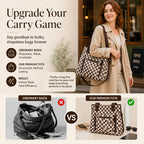 Casual Large Capacity Checkerboard Tote Bag