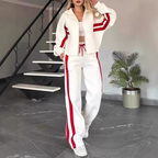 🌸Hot Sale 50% OFF💖Women's Stripe Sporty 2-Piece Set