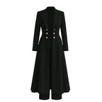 ⏰  💖Black Friday Mega Deal – 50% off!💖✨Women's Elegant Autumn 2 Piece Outfit Set with Retro Long Sleeve Coat and Simple Trousers