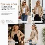Women's Faux Leather Biker Lightweight Short Motorcycle Coat for Spring and Autumn