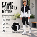 Men's Colorblock Zip-Up Jacket & Drawstring Pants Set