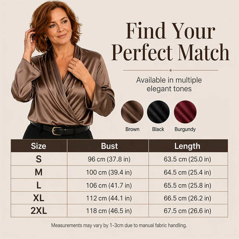 Women's Elegant Silky V-Neck Drape Top