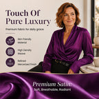 Women's Elegant Silky V-Neck Drape Top