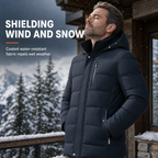 🖤 ❄️ Men's Mid-Length Winter Padded Thickened Business Casual Cotton Coat for Middle-Aged Men