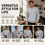 🧶 Men's Cable Knit Crewneck Sweatshirt ✨ – 50% OFF | Relaxed Fit & 30-Day Money-Back Guarantee
