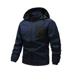 Men's Outdoor Windbreaker Jacket with Detachable Hood