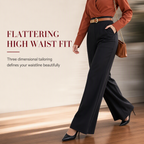 Women's Casual Wide Leg Suit Pants Autumn Winter Long Trousers