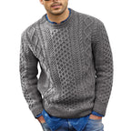 Men's Casual Cable Knit Crewneck Sweater