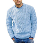 Men's Casual Cable Knit Crewneck Sweater