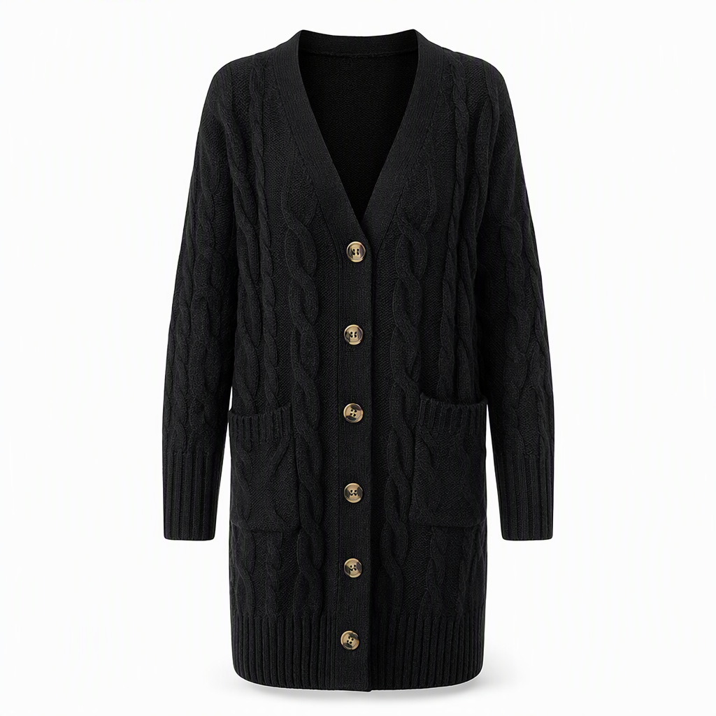 Women's Long Single Breasted Knitted Cardigan Sweater Casual Outerwear Coat for Autumn and Winter