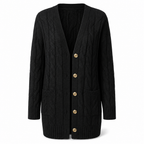 Women's Long Single Breasted Knitted Cardigan Sweater Casual Outerwear Coat for Autumn and Winter
