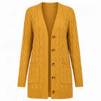 Women's Long Single Breasted Knitted Cardigan Sweater Casual Outerwear Coat for Autumn and Winter