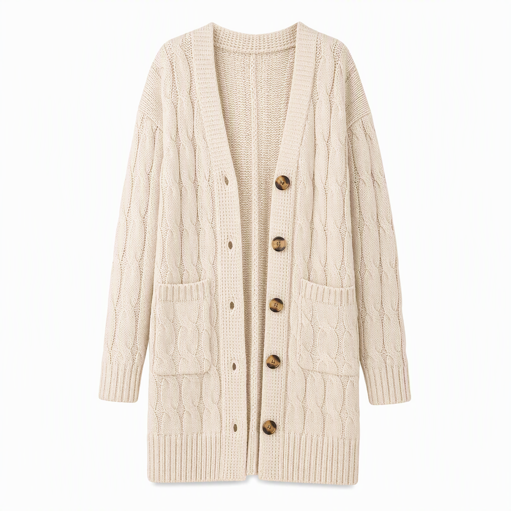 Women's Long Single Breasted Knitted Cardigan Sweater Casual Outerwear Coat for Autumn and Winter