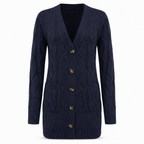 Women's Long Single Breasted Knitted Cardigan Sweater Casual Outerwear Coat for Autumn and Winter