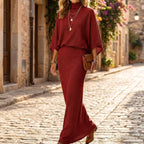Women's Batwing Sleeve Top & Maxi Skirt Set