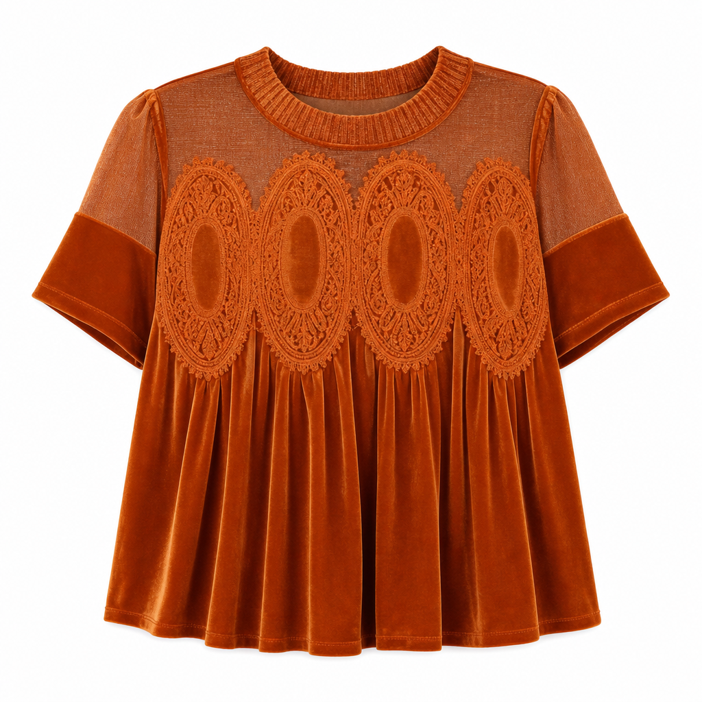🔥 50% OFF 🔥 Women's Solid Short-Sleeve Top with Ruffle Collar