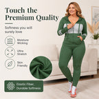 Women's Hooded Sweatshirt & Pants 2-Piece Set