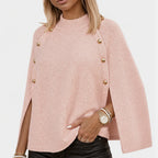 💖Black Friday Mega Deal – 50% off!💖 ☕️ Women's Buttoned Knit Cape Poncho Sweater