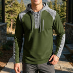 Men's Casual Knit Color-Block Hoodie