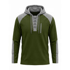 Men's Casual Knit Color-Block Hoodie