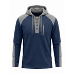Men's Casual Knit Color-Block Hoodie