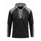 Men's Casual Knit Color-Block Hoodie
