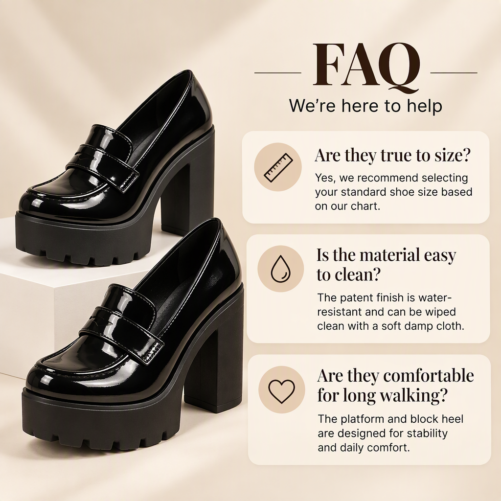 Women's Chunky Heel Platform Loafers