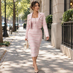 🎀 Elegant Cropped Jacket & Slim Dress Set – Feminine Fit & Versatile Styling