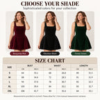 Women's Square Neck Velvet Sleeveless Dress