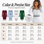 Women's Elegant Square Neck Knit Bodycon Dress
