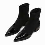 Women's French Style Pointed Toe Ankle Boots Slim Fit Elegant Short Boots for Spring and Autumn